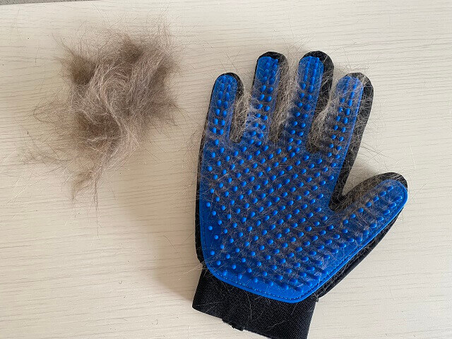 「【正規品】ペットブラシ グローブ手袋」で取れた毛